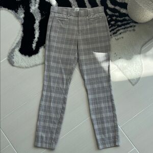 GAP Signature Skinny Gray Plaid Trousers
